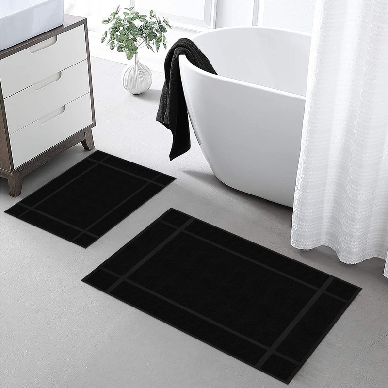 Black bathroom rug set deals